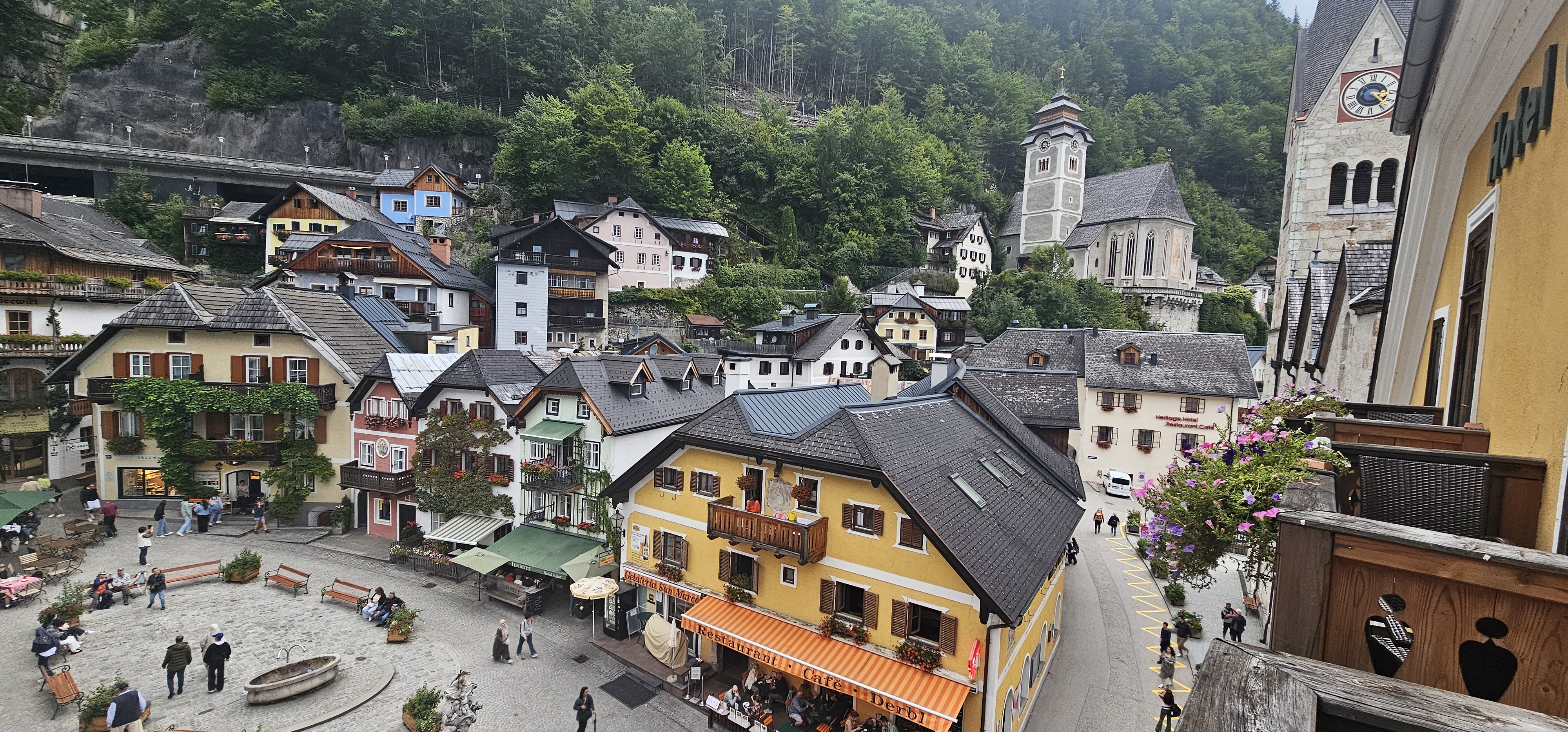 Hallstatt village in the drizzle
